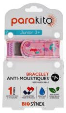 PARAKITO – Pulsera antimosquitos reutilizable – 2 pastillas incluidas con aceites esenciales, 1 mes de protección, sin deet, talla Junior 3+ (Sirenos)