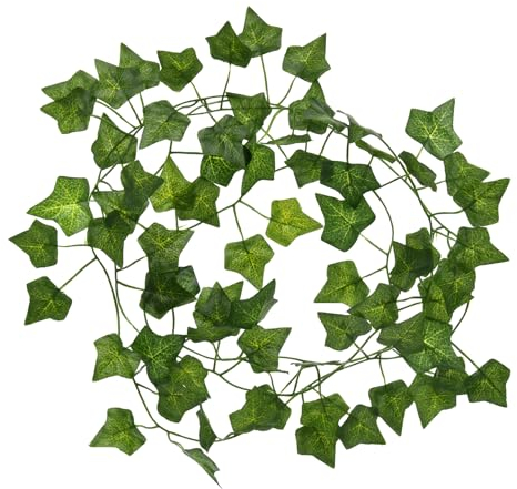KARAT Lot de 12 guirlandes de lierre artificiel avec serre-câbles - Longueur : 2,15 m - Plante artificielle décorative pour mur, balcon et jardin
