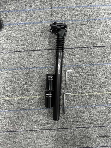 VoliVeeta Sattelstütze Gefedert, Federsattelstütze 27,2 mm, 30,9 mm oder 31,6 mm für MTB/E-Bike, Schwarz, Aluminium