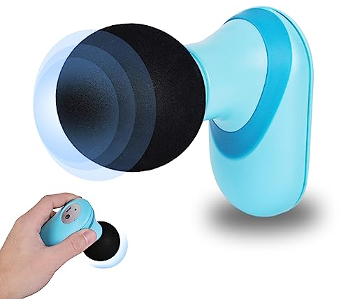 Massagepistole Mini Massage Pistole: Hand Massagegerät Massagepistole Tragbares Elektrisches 6 Geschwindigkeiten, Einstellbare für Kopf Schulter Rücken Muskelentspannung Massagepistole Blau