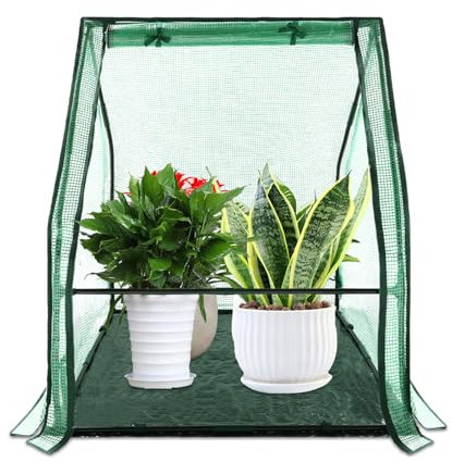 U'Artlines Portable Mini Greenhouse Small Green House with Waterproof Pad 36x36x42 Inch Plant Cover Tent for Garden Small Plants Indoor Outdoor, Green PE