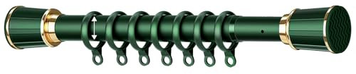 Barra de cortina telescópica fácil de usar para ventanas pequeñas y bañeras, color verde, barra de tensión de 28 cm, sin perforaciones, para colgar ropa y cortinas divisorias