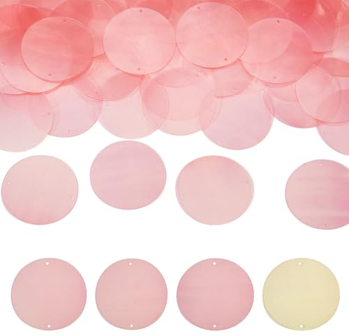 Pandahall 150 paillettes grandi da 52 mm in PVC sfuse rosa glitter paillettes perline piatte rotonde per ricamo, cucito, artigianato creazione di gioielli