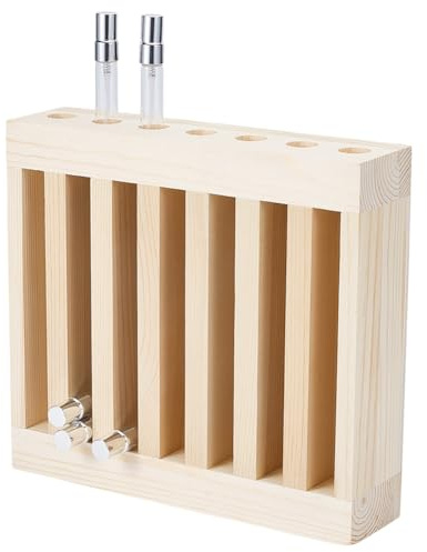 BENECREAT 17,5 mm Soporte para pintalabios de madera para aceites esenciales, estantería de almacenamiento de madera de pino para manualidades, exhibiciones de habitaciones, cosméticos y herramientas