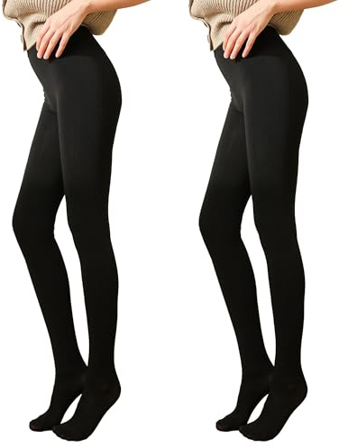 L&K-II Collants thermiques pour femmes avec doublure intérieure hiver chauds opaques collants thermiques douillets sans coutures treggings taille haute sport collant multicolore 4152, L
