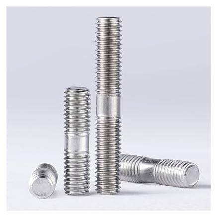 Perno prisionero de acero inoxidable doble extremo roscado, 5 piezas, varilla roscada métrica M8, longitud 30 mm a 100, pernos 304, cabeza con dientes(M8x80mm)