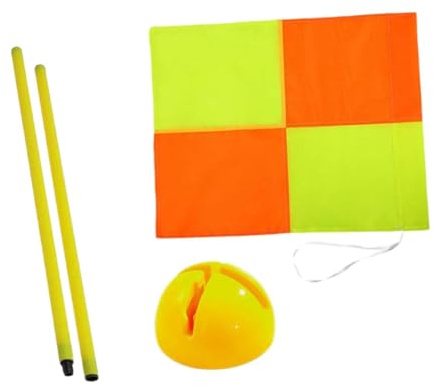 LIXSAZSE Fußball Eckfahnen, zuverlässige Fahnen für Spiele in leuchtenden Farben, Trainingsausrüstung für Sportspiele, 1 m langer Pfahl, gelber Sockel, 37 x 47.5 cm