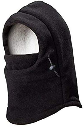 Kids Winter Windproof Hat Unisex Children Balaclava with Thick Warm Fleece Cap for Kid Black