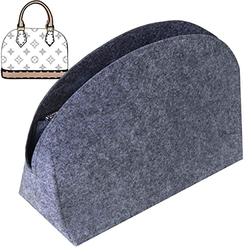 Soyizom Felt Purse Organizer Purse Insert Fits Alma BB PM Insert Tote Organizer for Women Purse Liner Purse in Purse(PM,Grey)