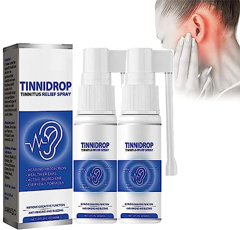 Tinnidrop Spray de soulagement des acouphènes, soulagement des acouphènes pour les oreilles qui bourdonnent - Spray de soulagement, améliore efficacement l'audition et soulage l'inconfort (2pcs)