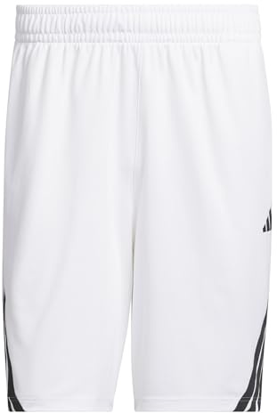 adidas Herren Legends 3-Stripes Basketball Shorts, White/Black, XL 9 inch