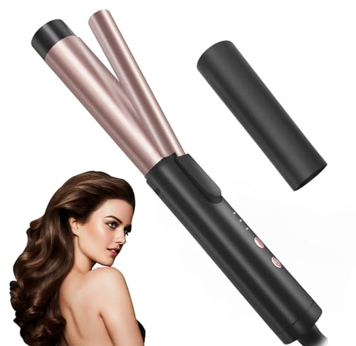 Layhou Ferro Arricciacapelli Elettrico 25mm Bigodino Capelli Portatile Strumento per Lo Styling dei Capelli a Temperatura Regolabile con Manicotto Resistente al Calore Cavo Girevole a 360°