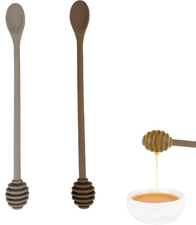2 Pezzi Dosatore,Cucchiaio per Vasetti,Cucchiaio Mescolatore In Silicone,Bastoni a Manico Lungo per Mescolare,Strumenti da Cucina Usati per Allocare per marmellata,yogurt,(10Pollici)