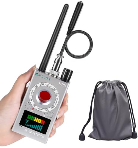 JMDHKK Rilevatore di Telecamere Nascoste, Localizzatore di Telecamere Spia, Rilevatore di Dispositivi di Ascolto per la Sicurezza in Casa, in Ufficio, in Hotel e in Viaggio (Argento)