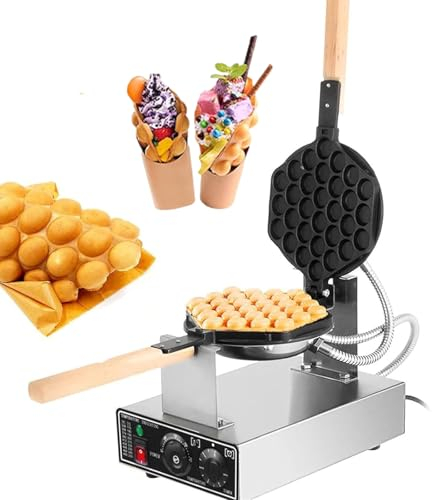 pealiritansemen Gaufrier À Bulles, Gaufrier Électrique pour Œufs, Gaufrier À Œufs Commercial Antiadhésif Électrique, Contrôle De La Température De 50 À 250 °C,SingleHead