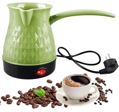 BORDEAG Cafetière Électrique Turque, 500 ml Vert, Acier Inoxydable, Idéale pour Maison et Bureau