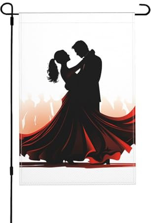 Drapeaux de jardin 30,5 x 45,7 cm, drapeau vertical double face en lin pour extérieur, salle de bal, danse, drapeau d'extérieur pour toutes les saisons, drapeau décoratif pour décoration de cour de