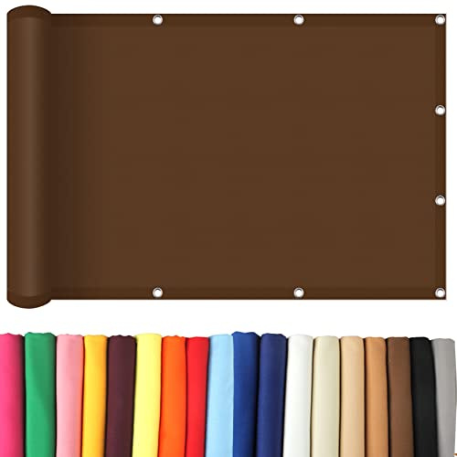 Voile d'ombrage imperméable 6 x 6,5 m pour jacuzzi, jardin et terrasse – Abri anti-UV à 98 % avec corde gratuite – Auvent marron pour extérieur, plage et protection solaire