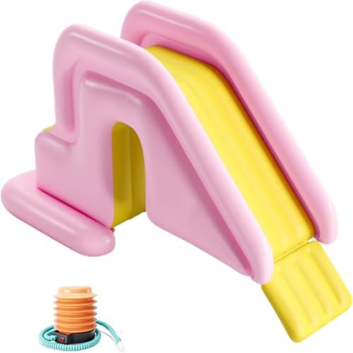 SONGDIQI Toboggan Aquatique Gonflable, Piscine, Toboggan Gonflable Anti-Renversement pour Piscine, Installations d'amusement Aquatiques(Pink)
