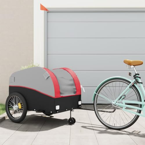 Générique Remorque de vélo Noir et Rouge 45 kg Fer,Équipements Sportifs, Loisirs de Plein air, Cyclisme, Accessoires de Cyclisme, Remorques de vélo, Rouge (Poids 9.6KG)