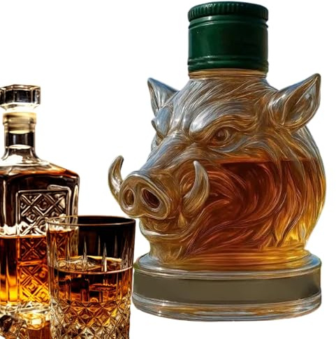 Décanteur - Distributeur de liqueur en verre de 750 ml, verseur d'alcool pour whisky, bouteille artistique | Bourbon Vodka Tequila Brandy Boissons Étagère fête cadeau fête des pères anniversaire