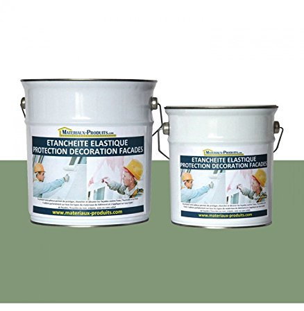 MATPRO - Peinture Étanche & Élastique pour Protection de Façade - pour Mortiers, Briques, Crépis, Fissurés ou Non, Avec ou Sans Relief - Vert Clair - 2.5Kg