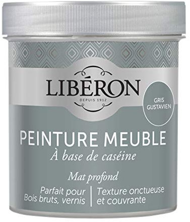 Libéron Peinture meuble à base de caséine, Gris Gustavien 500 ML