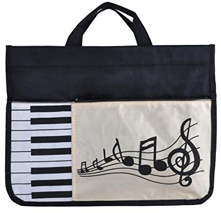 Musikväska | Musikmusikmusikväska notebookväska tillverkad av tjock bomull | Music Bag Duo shoppingväska | Pianonyckel Sheet Music Document Bag | 37 cm x 27 cm