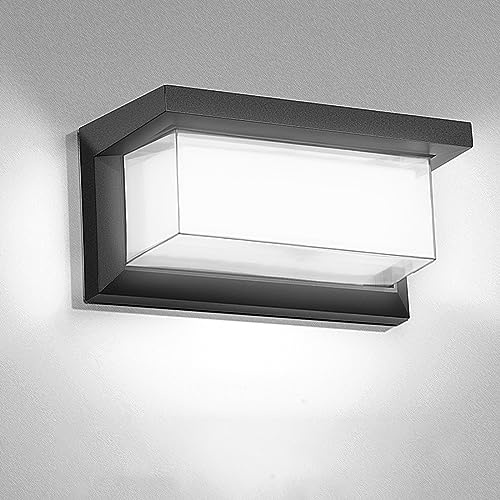 LED-vägglampa/utomhuslampa på 18 W, vattentät, IP65, antracit, LED-lampa, väggbelysning inomhus och utomhus, kallvit