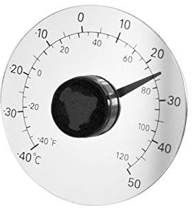 Thermomètre de Jardin Thermomètre extérieur Portes Auto-adhésives et fenêtre Thermomètre étanche Transparent sans Batterie Coller la jauge de température pour l'extérieur 1PC