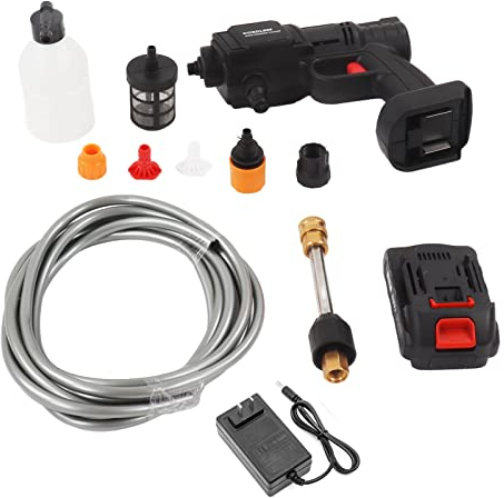 Lavadora de Alta Presión Portátil 600W 350PSI Inalámbrica con Batería de Litio para Automóvil, Limpiador Eléctrico Multifuncional 100-240V, Pistola de Agua Lavado Coche