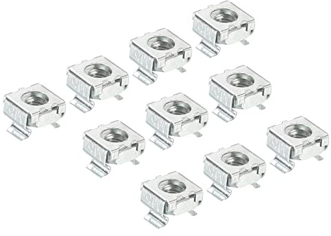 PATIKIL M5 Cage Nuts Carbon Steel Zinc Plated for Server Rack Cabinets, Silver Tone Pack of 30