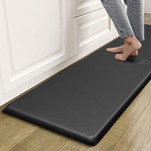 Artnice Non Skid Rubber Kitchen Mat, Anti Fatigue Standing Mat | Cushioned Comfort Kitchen Floor Rugs, Waterproof East to Clean (50x180cm,Black)