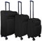 ABISTAB Weichschalenkoffer 4 Rollen schwarz Business Koffer Set S+M+L Reisekoffer mit Dehnfalte TSA Schloss Breeze II, erweiterbar