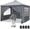Pavillon Wasserdicht Faltpavillon 3x3 Pavillon Faltbar Zelt Gartenpavillon mit 4 Seitenteilen und 4 Sandsäcke
