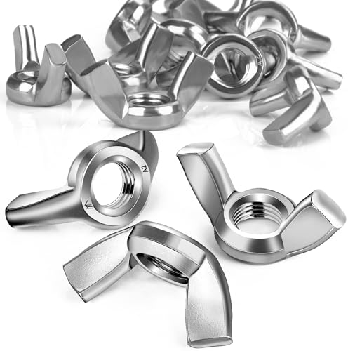 SWTYExt DIN 315 Dado ad alette M5, 25 pezzi Dado a farfalla Dadi ad alette A2 V2A in acciaio inox Dado ad alette metrico in acciaio inox Scanalatura ad alette per attrezzature Strumenti fai da te