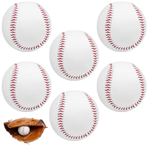 TOATELU 6 Stück Baseballs 9 Inch Handgenäht Baseballs, Professionelle Baseballs 9 Inch, Professionelle Baseballbälle für Erwachsene und Jugendliche Professionelle Baseballspiele