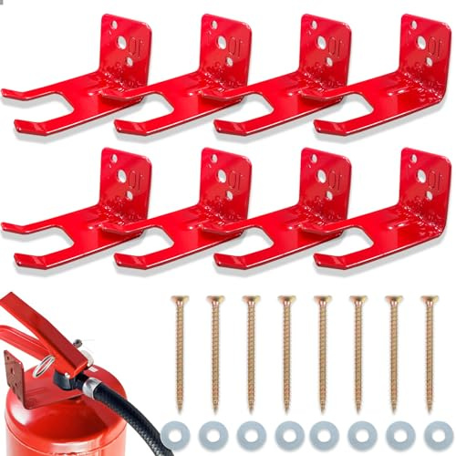 Soporte universal para extintor de incendios con ranuras para el cuerpo de la válvula, cuello de menos de 1 pulgada, colgador de extintores estilo horquilla para extintores secos y de agua de 5 a 13