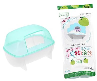 BESPORTBLE Badezimmer Für Haustiere Chinchillas Und Hamster Badeset Aus Kunststoff Mit 500 G Duftsand Mühelose Reinigung