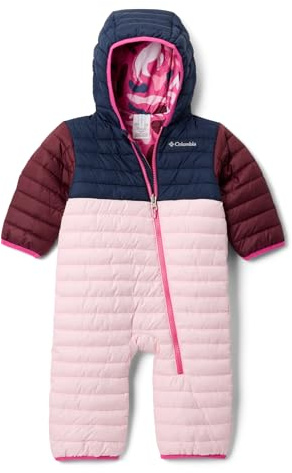 Columbia Youth Infant Powder Lite 2 Reversible Bunting, Snowsuit Romper, Satin Pink/Collegiate Navy/Rich Wine, 6/12 Months