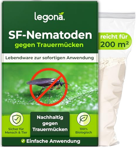 Legona SF-Nematoden 100 Mio - Nematoden gegen Trauermücken zum Gießen - Deckt 200 m² Blumenerde oder 1200 Pflanzen ab