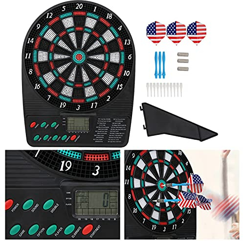 ZenithAur Electronic Dart Board, Soft Tip Dartboard Set with Automatic Scoring, LCD Display, 3 Darts and 12 Tips for Family Fun and Entertainment