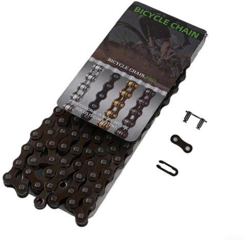 Catena per bicicletta a velocità singola 98/114, maglie 1/2 x 1/8, in acciaio al carbonio, per biciclette e tricicli Dead Flyer a velocità singola (114 maglie)