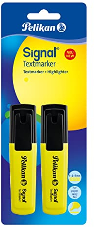 Pelikan Textmarker Signal Leuchtgelb, 2 Stück auf Blisterkarte