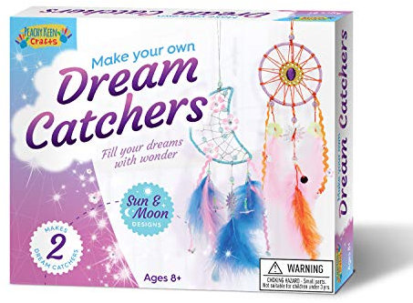 Peachy Keen Crafts Dream Catcher Kit for Kids & Teens - Makes 2 Dreamcatchers - Easy-to-Follow Instructions, Perfect Dreamcatcher Kit for Room Decor, Ages 8-Teen