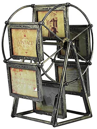 Healifty - Cornice portafoto in plastica con ruota panoramica, stile vintage, per foto fai da te, in stile retrò, per foto di famiglia, 15,2 cm per decorazione domestica