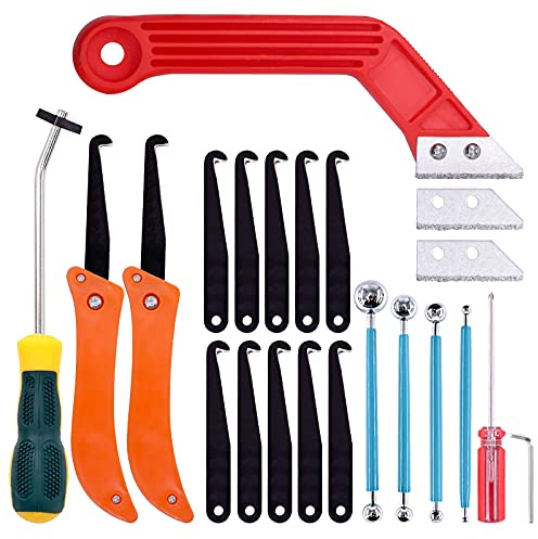 Mardatt Kit de 22 herramientas para remover lechada incluye sierra de lechada con cuchillo, herramienta de borde de calafateo, limpiador de lechada para juntas de azulejos y esquinas