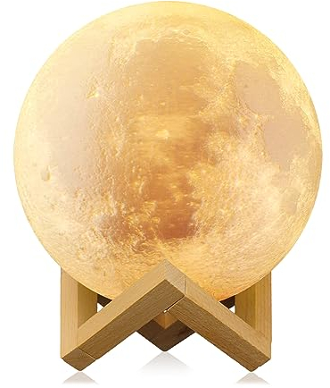 ANNMEONZ Nachtlichter, Mondlampe, 16 Farben, LED-Mondlicht mit Ständer, Fernbedienung und Touch-Steuerung und wiederaufladbar über USB, Nachtlichter für Babys, Kinder, Liebhaber, Geburtstagsparty