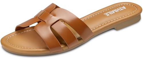 ATHMILE Sandals for Women 2025 Vacation Womens Sandals Dressy Summer Flats Sandals Women Slides for Party Wedding Beach