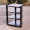 Audio-Displayständer Multifunktionales Ablageregal TV Rack HiFi Regal Audio Schrank Bodenstehender Audioständer Beweglicher Eck-TV-Ständer für Wohnzimmer Schlafzimmer Aufnahmestudio.(Nero,70x55x90cm)